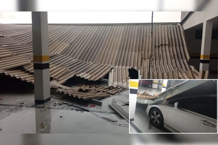  Cobertura de garagem de prédio desabou sobre veículos 