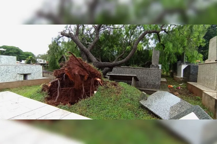 Cemitério do Paraná fica destruído após temporal; confira as imagens