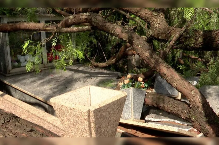 Cemitério do Paraná fica destruído após temporal; confira as imagens