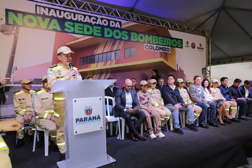  Colombo, 19 de outubro de 2023 - O governador Carlos Massa Ratinho Jr, inaugura Nova Sede dos Bombeiros em Colombo. 