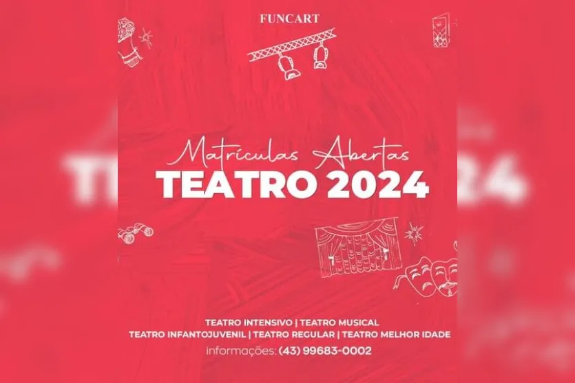 Funcart abre inscrições para novas turmas de teatro de 2024