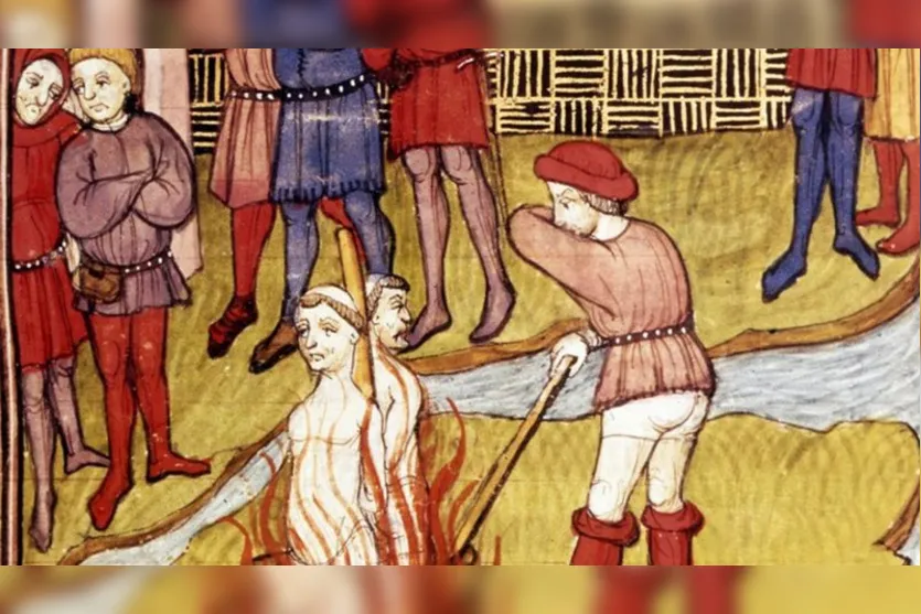  Iluminura sobre a Inquisição, por quem judeus eram julgados e queimados 