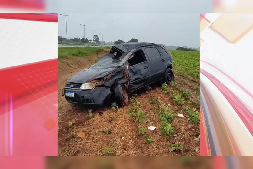 BR-369: Capotamento deixa três pessoas feridas em Arapongas