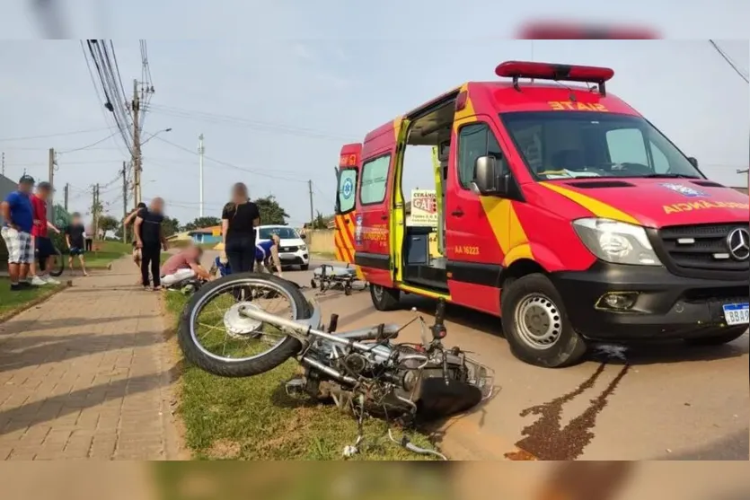  O motociclista foi socorrido em estado grave 