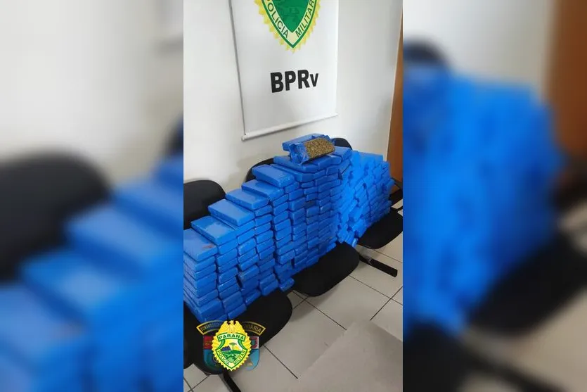Polícia Rodoviária Estadual apreende 127 kg de maconha em Londrina