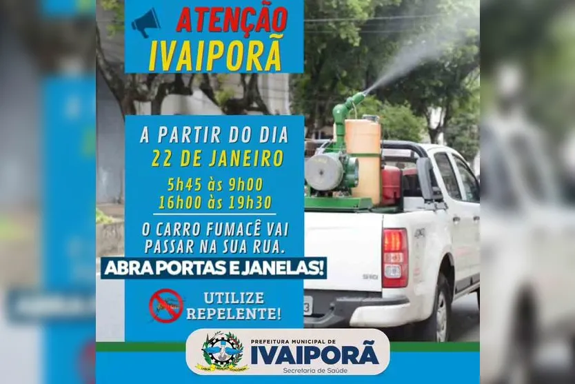 Caminhão Fumacê reforça combate à dengue em Ivaiporã