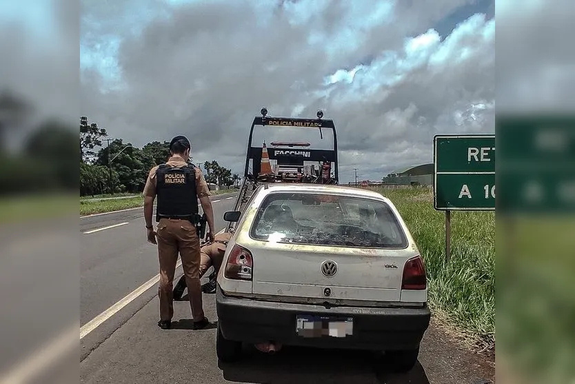  Os criminosos colocaram placas furtadas no carro da Sesp 