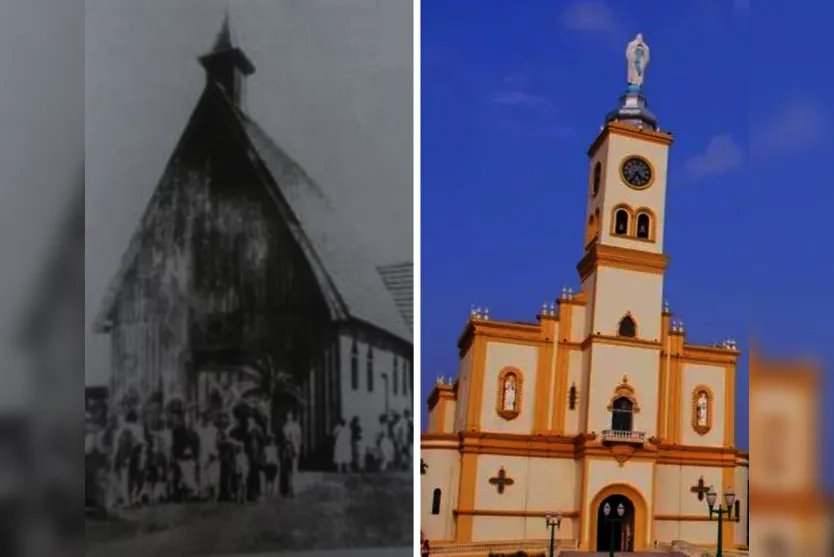  Primeira igreja e atual Catedral de Apucarana 