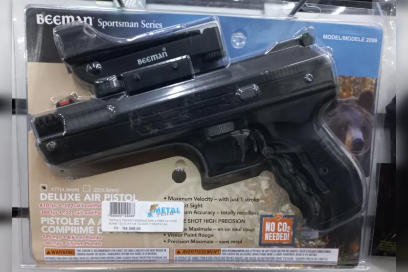 Nove pistolas de airsoft furtadas de loja são recuperadas pela PM