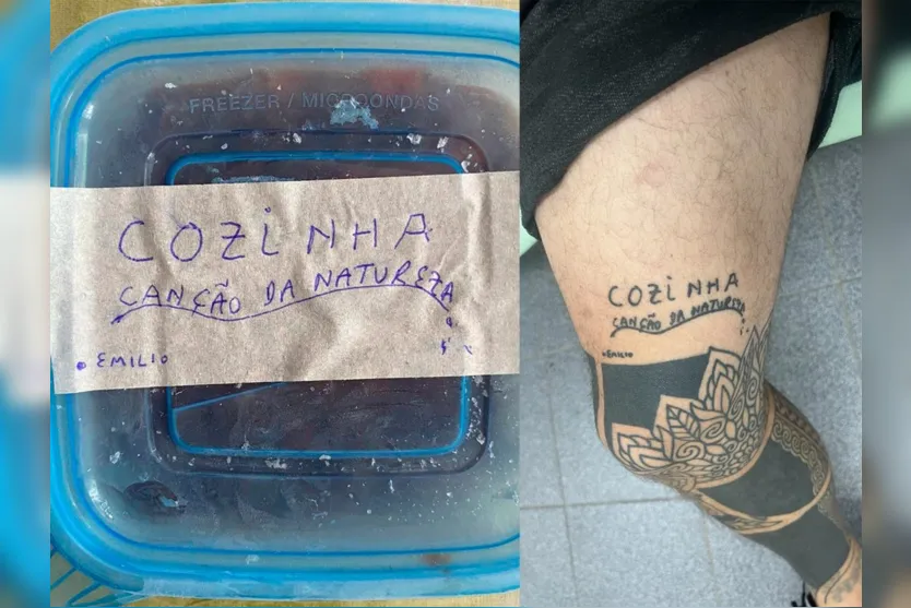  O tatuador se inspirou em um pote de marmita deixado pelo pai para fazer a arte 