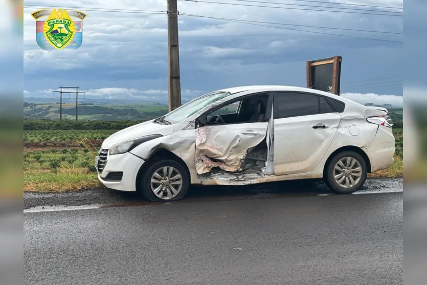  Acidente entre carro e caminhão na PR-444 deixa caminhoneiro ferido 