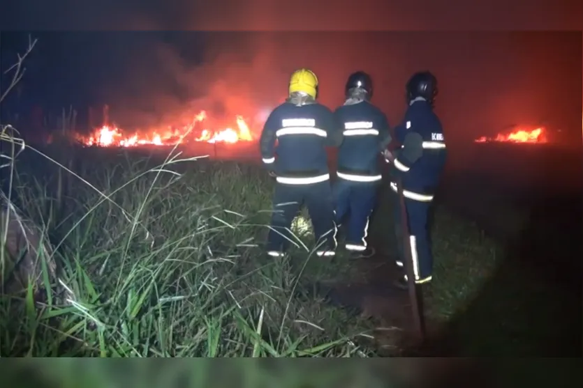 Carro é incendiado e fogo se espalha pelo Parque da Raposa; assista