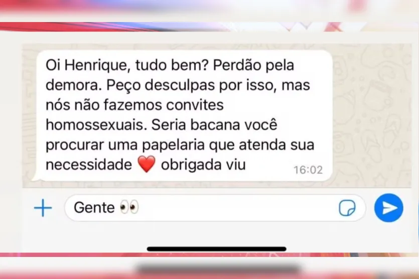 Casal gay denuncia empresa que recusou fazer convite de casamento