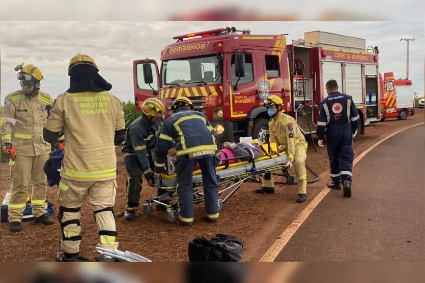 Grave acidente deixa três mulheres feridas na PR-532 em Apucarana