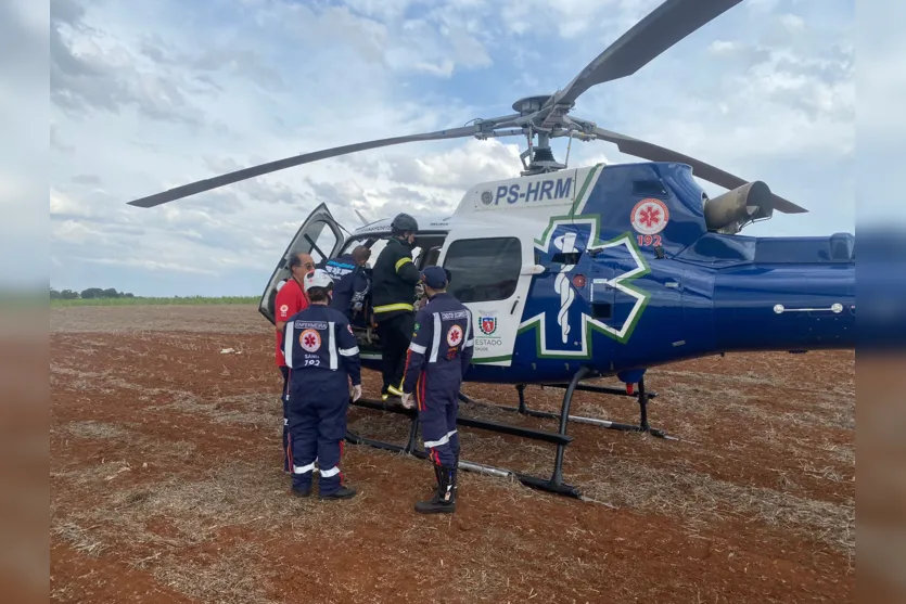  Vítima foi socorrida em helicóptero do Samu 