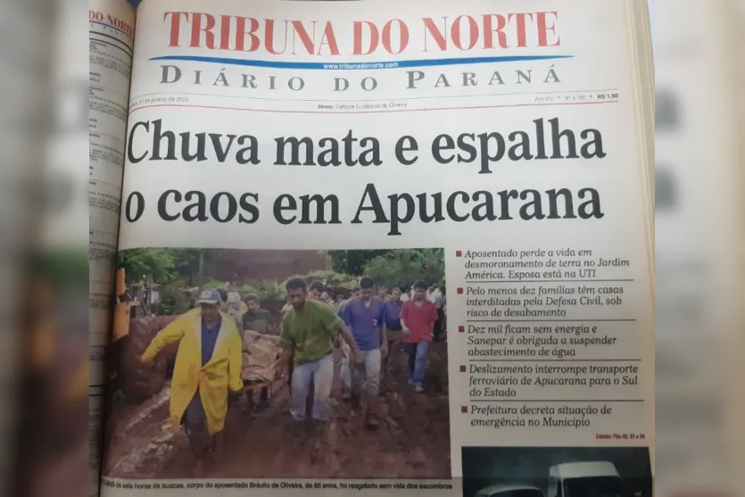  Capa da Tribuna do Norte destaca mortes e caos em 2005 