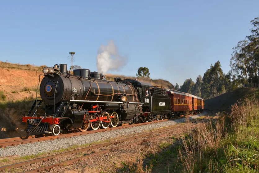 Locomotiva a vapor percorre trajeto repleto de história