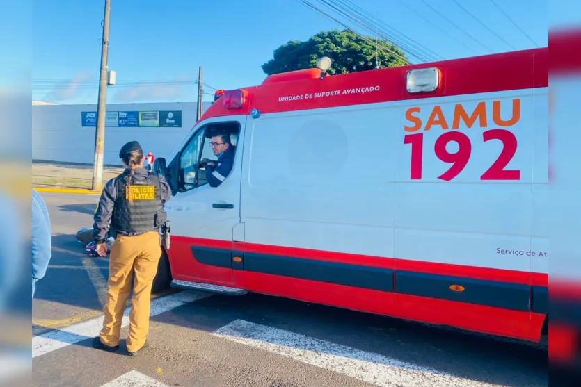 Motociclista fica ferida após batida com picape em Apucarana