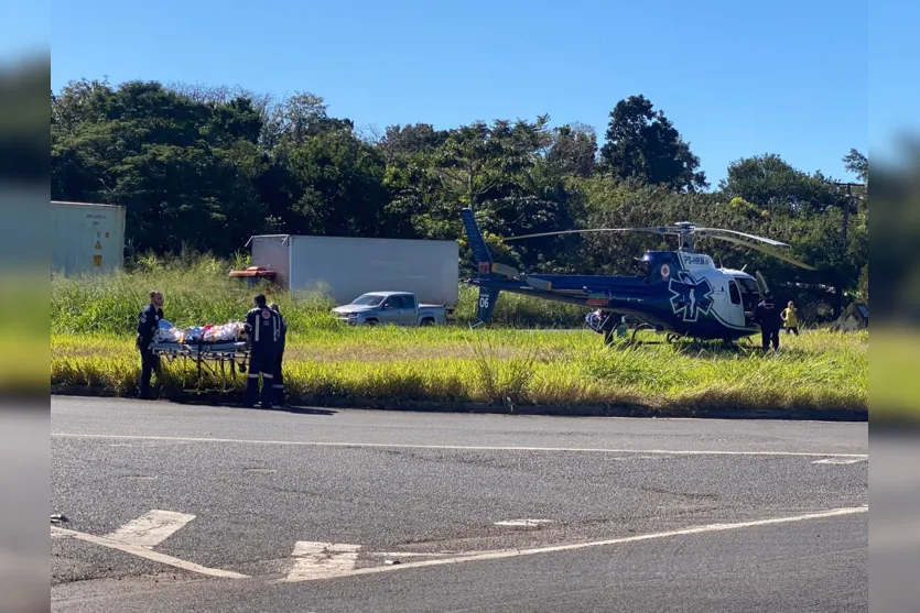  Motociclista fica gravemente ferido em colisão; aeromédico é acionado 