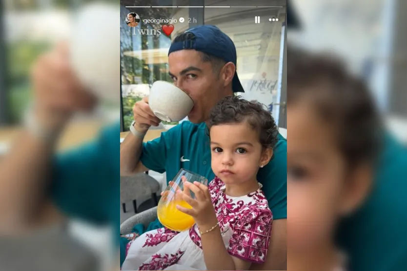  Semelhança entre Cristiano Ronaldo e filha caçula impressiona 