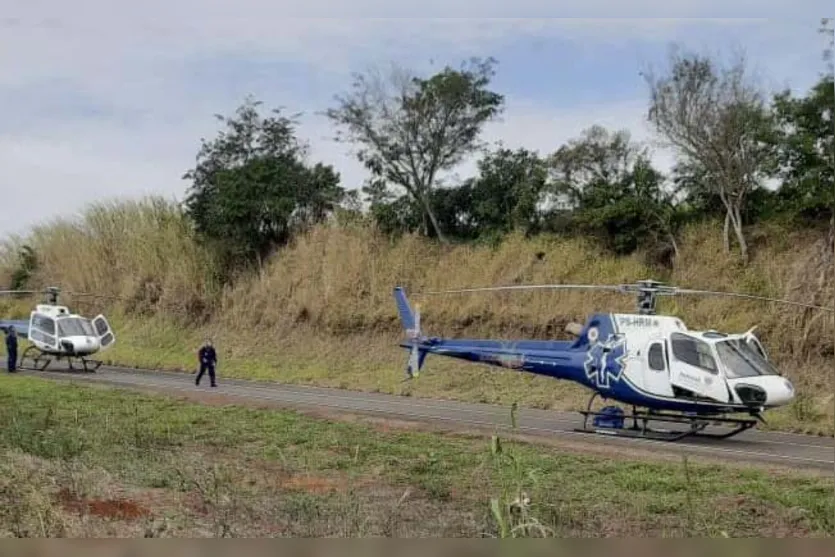  As vítimas mais graves foram socorridas por dois helicópteros do Samu 