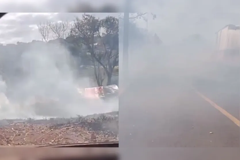  Incêndio registrado por leitor no Parque do Japira nesta quarta-feira (3/7) 