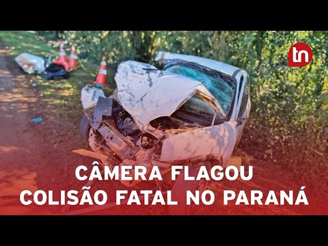 Câmera registra acidente que deixou duas pessoas mortas no PR
