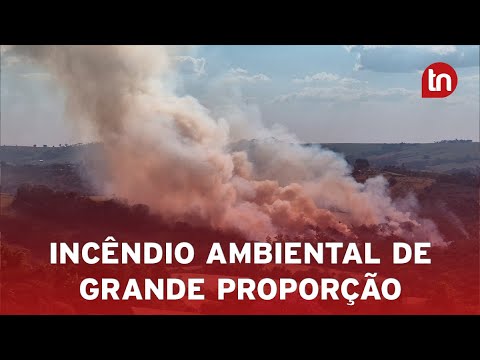 Incêndio ambiental de grandes proporções mobiliza Corpo de Bombeiros