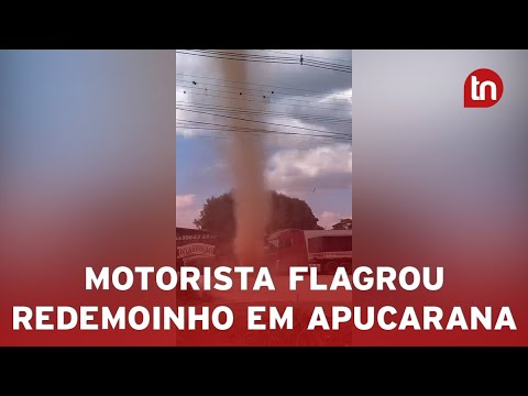 Redemoinho de poeira impressiona motoristas em Apucarana
