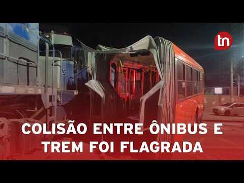 Vídeo mostra acidente entre trem e ônibus biarticulado no PR