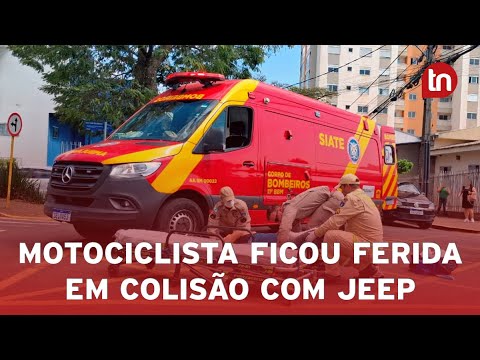 Acidente entre motocicleta e Jeep deixa mulher ferida em Apucarana