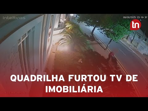 Câmera flagra quadrilha levando televisão de imobiliária em Apucarana