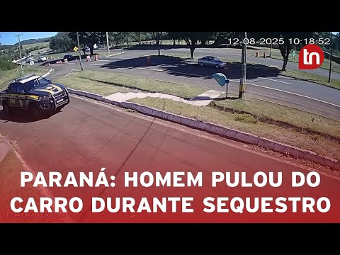 Vídeo mostra homem pulando de carro durante sequestro em Ibiporã
