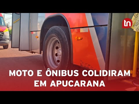 Acidente entre moto e ônibus deixa jovem ferida no João Paulo