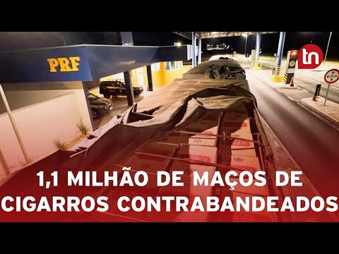 PRF apreende 1,1 milhão de maços de cigarros contrabandeados no PR