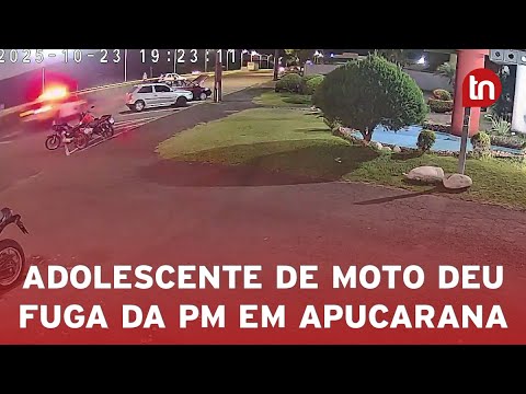 Câmera flagra fuga em Apucarana que terminou em acidente