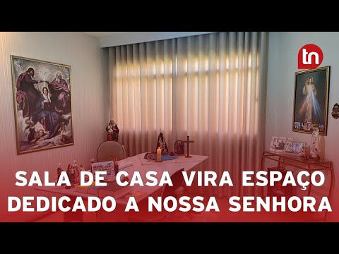 Casal transforma sala de casa em espaço dedicado a Nossa Senhora