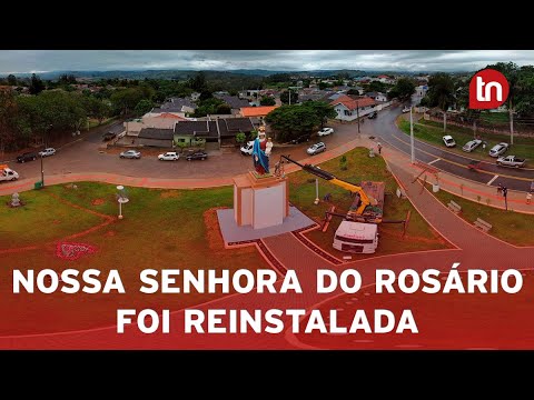 Imagem da padroeira é reinstalada em praça de Rosário do Ivaí