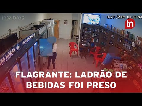 Ladrão furta bebidas de conveniência e é preso após perseguição