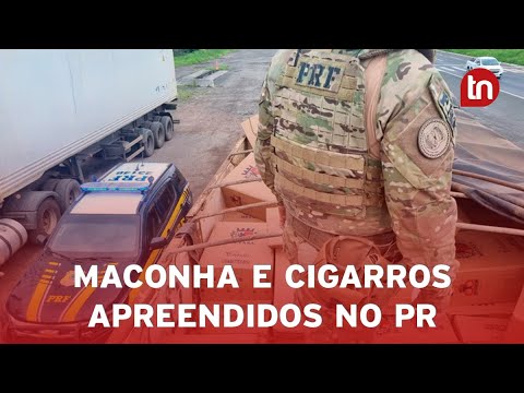 PRF apreende meio milhão de maços de cigarros e maconha no PR