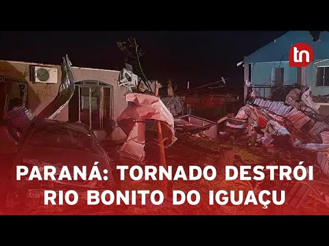 Tornado destrói Rio Bonito do Iguaçu no Paraná
