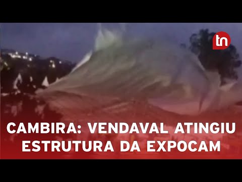 Vendaval arranca parte de estrutura da Expocam, mas festa é mantida