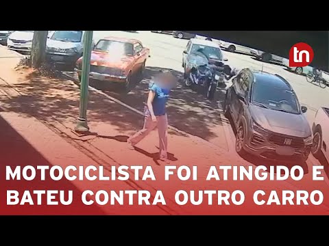 Vídeo mostra acidente que deixou motociclista ferido em Apucarana