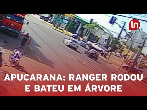 Vídeo mostra colisão entre Ford Ranger e Fiat Siena em Apucarana