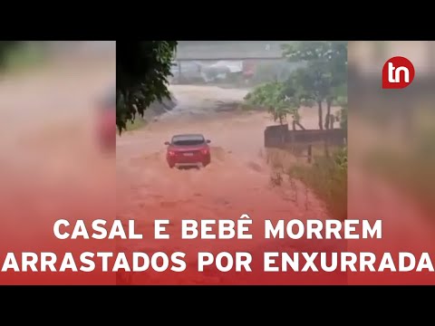 Casal e bebê morrem após carro ser arrastado por enxurrada em SC