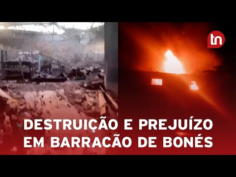 Fogo atinge barracão de bonés e causa grande destruição em Apucarana