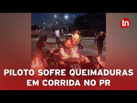 Piloto sofre queimaduras após incêndio em corrida em autódromo no PR