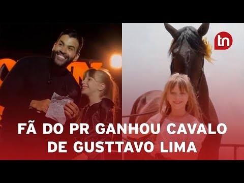 Fã de 7 anos do PR ganha cavalo de Gusttavo Lima após ter pedido em show