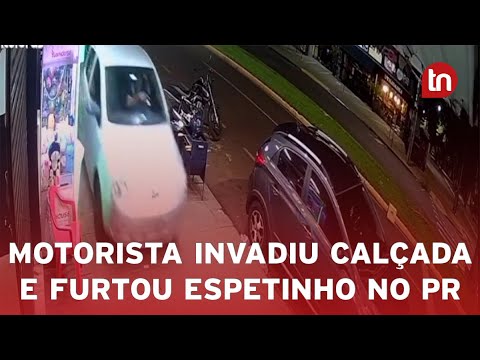 Motorista dá calote, invade calçada e furta espetinhos no PR