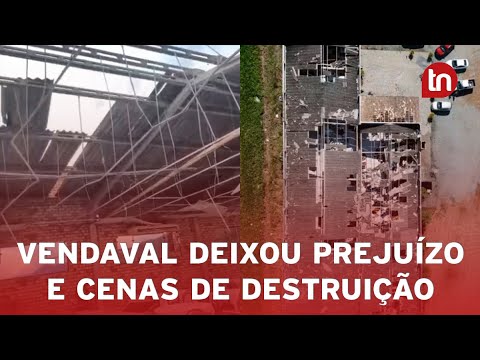 Vendaval destrói complexo esportivo histórico de cidade de SC